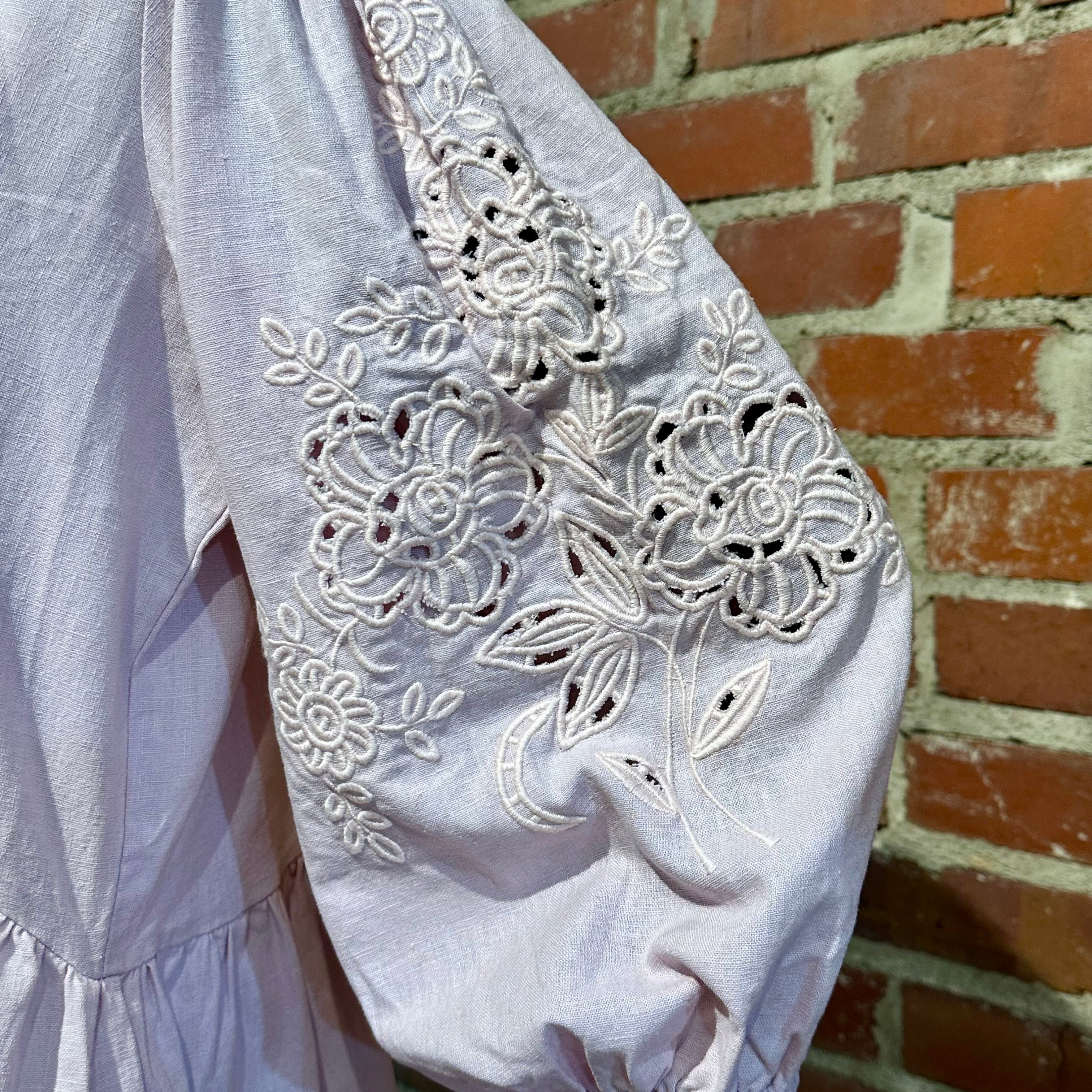 Dress with Cutaway Flower Sleeves