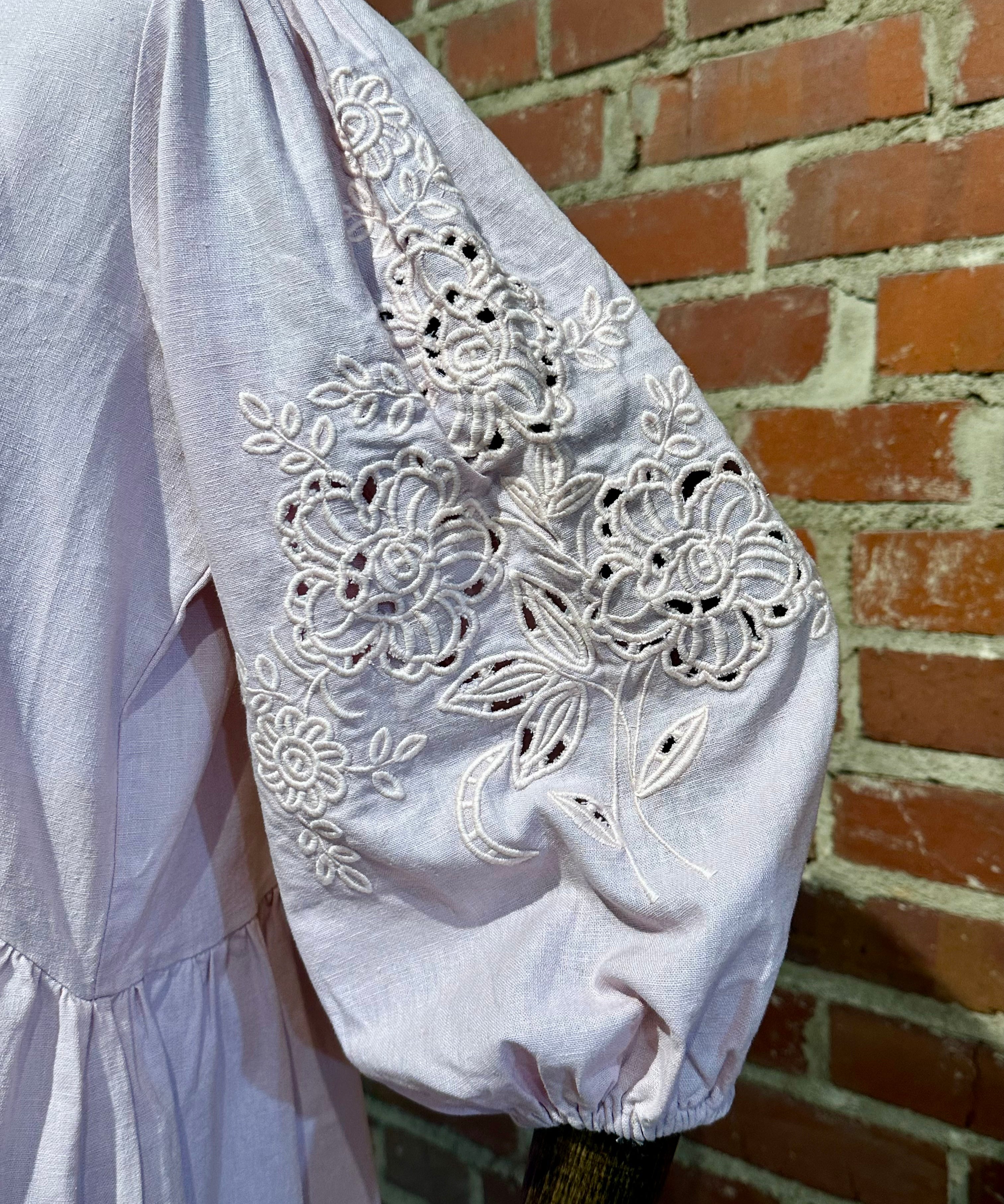 Dress with Cutaway Flower Sleeves