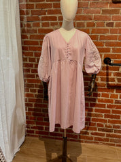 Dress with Cutaway Flower Sleeves