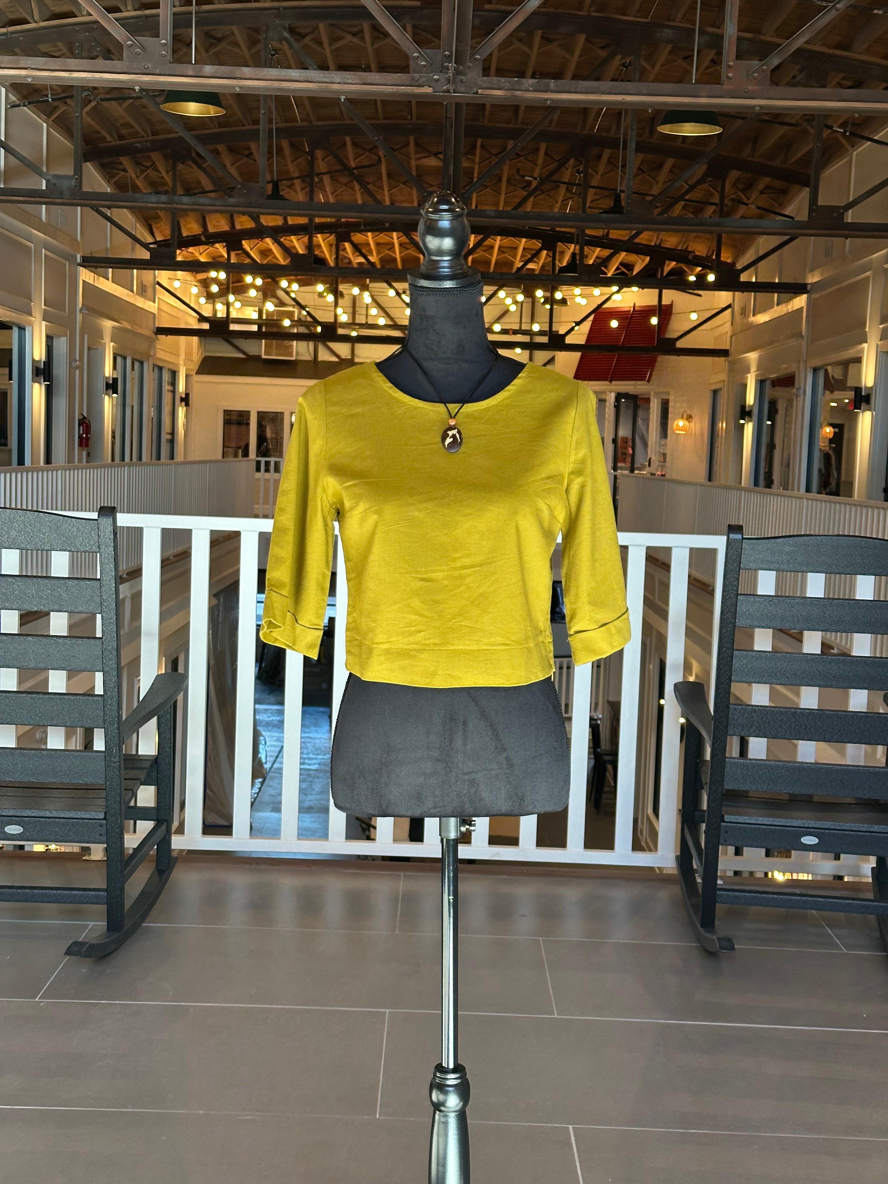 Chartreuse Top and Skirt Set