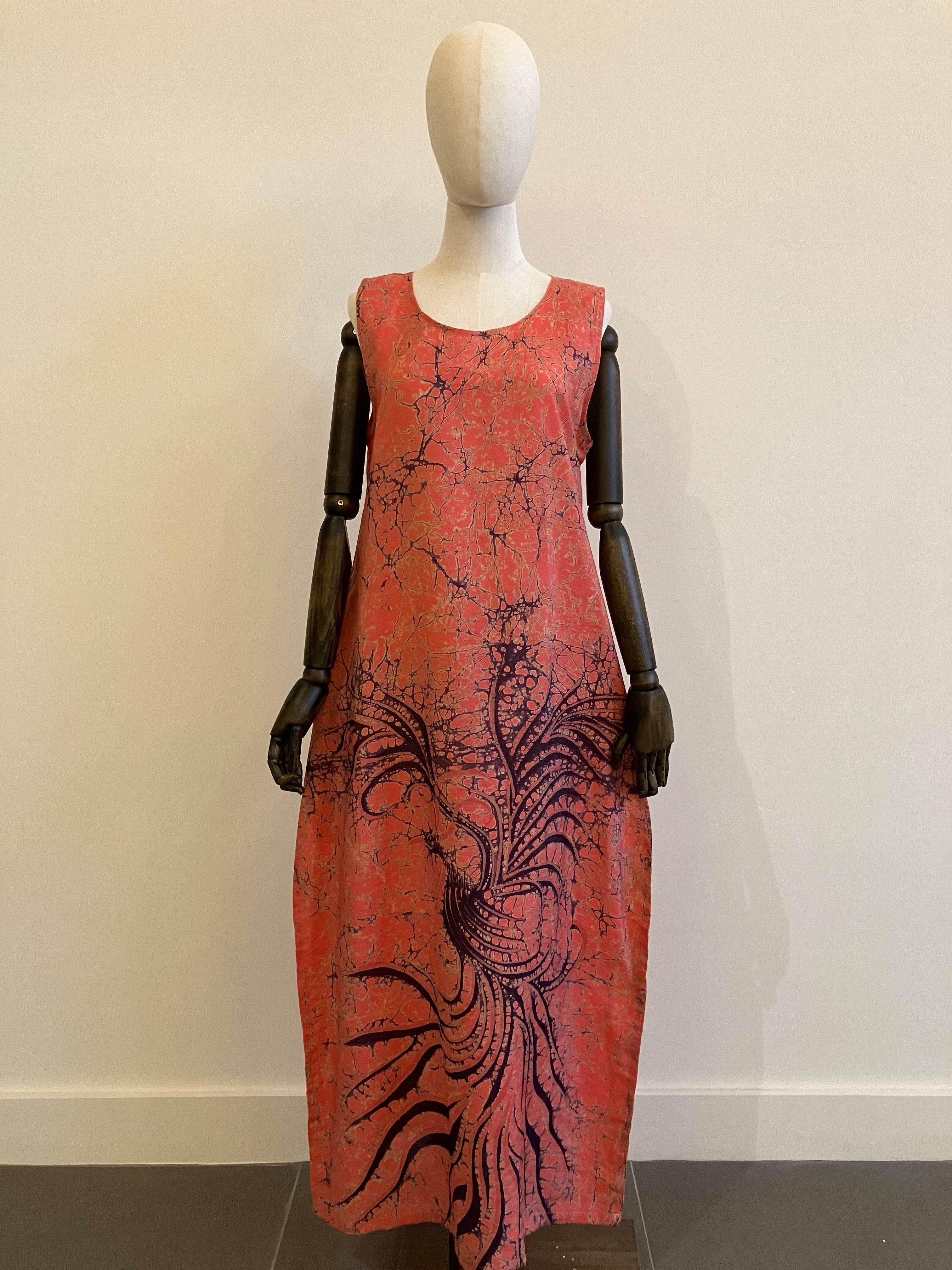 Silk Batik Peacock Dress