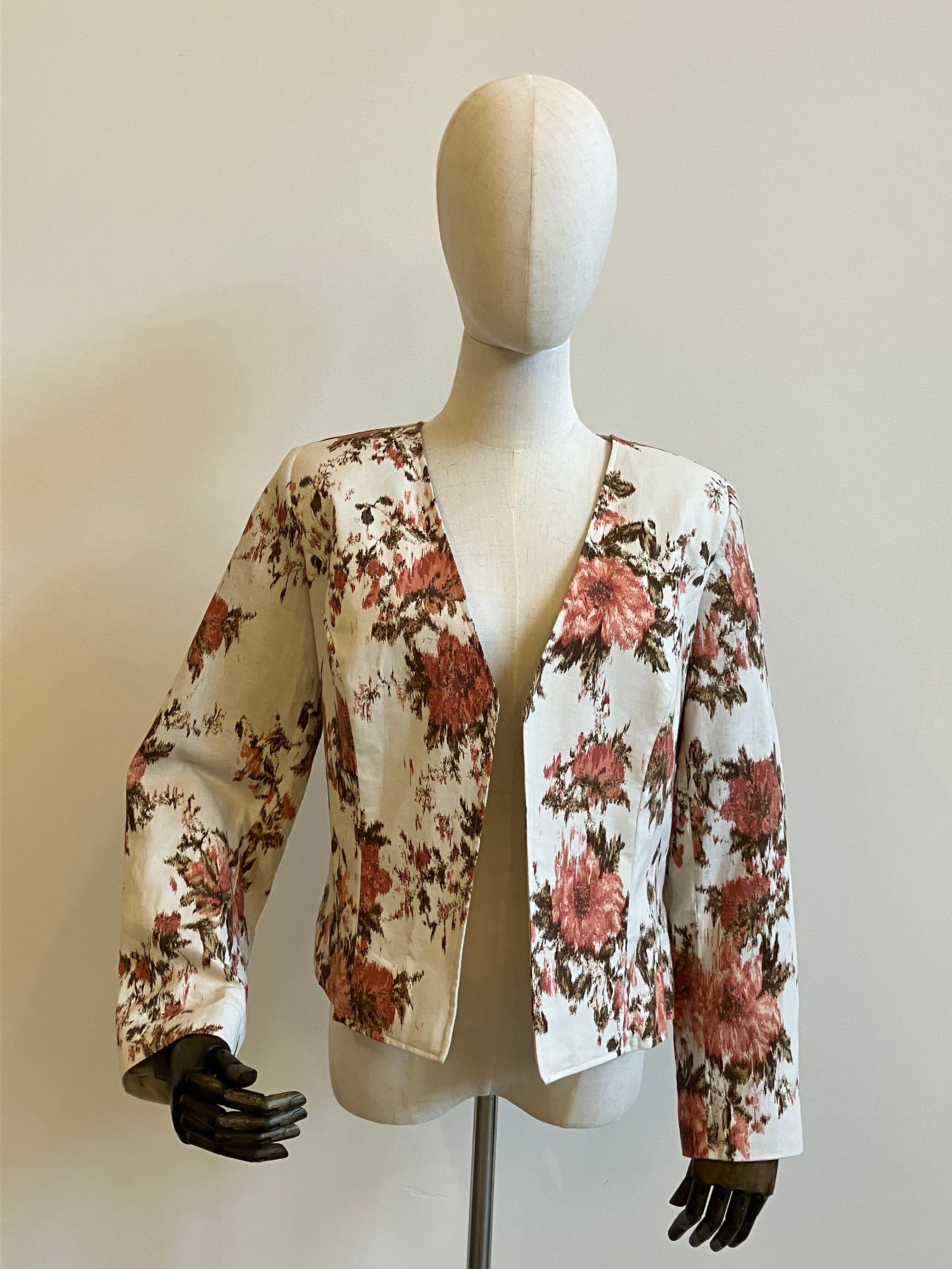 White Floral Padded Jacket