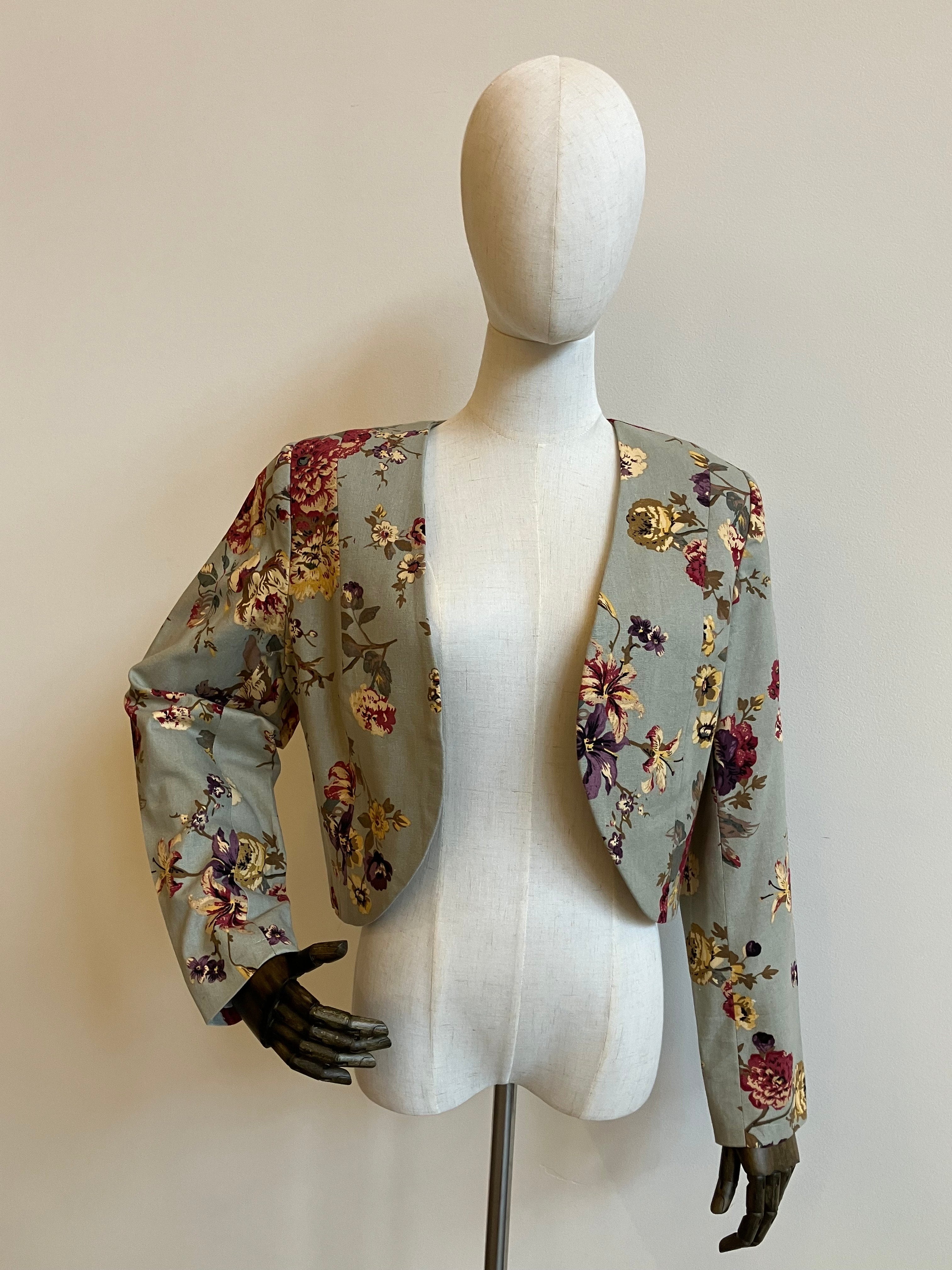 Blue Floral Padded Jacket