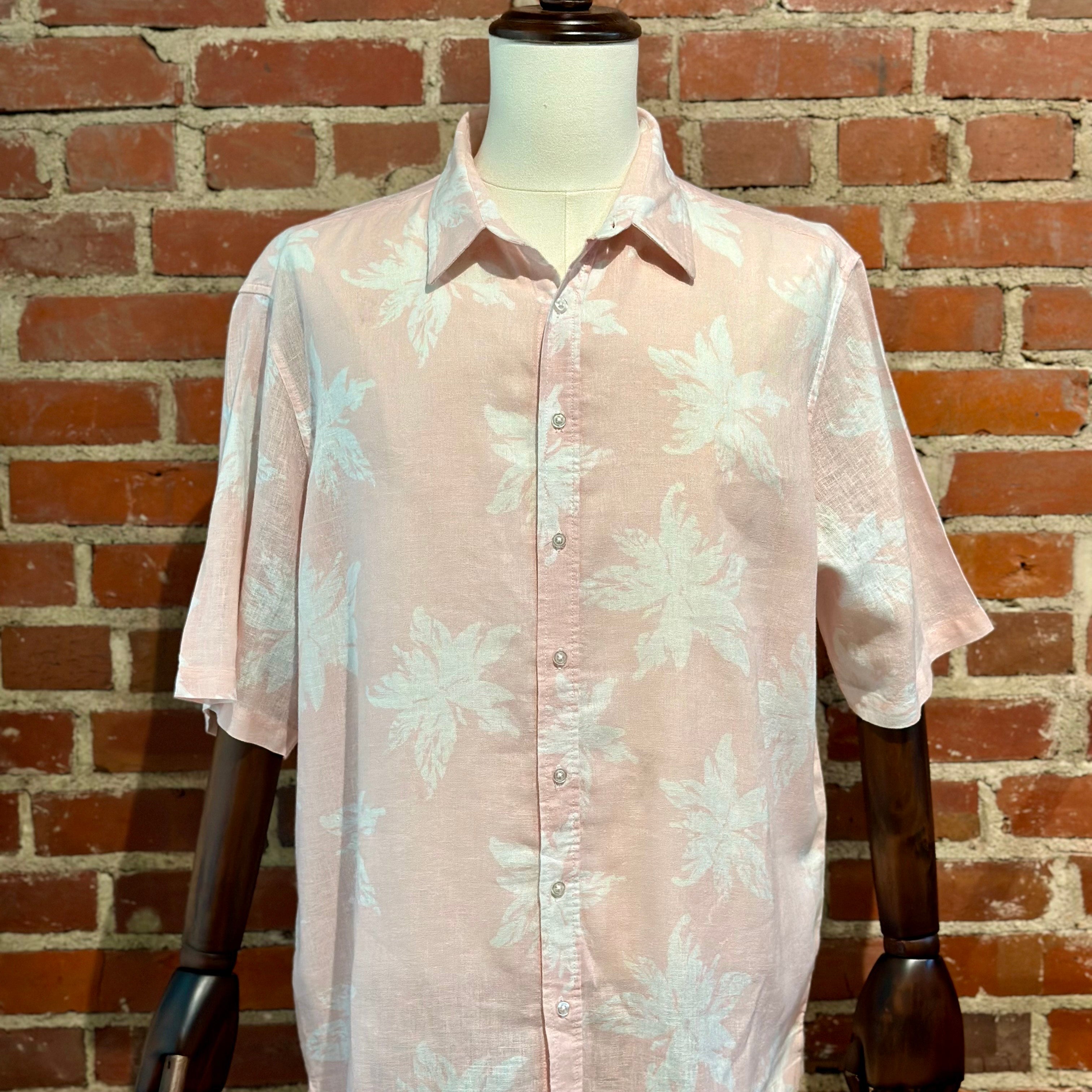 White Flowers on Pastel Men's Shirt