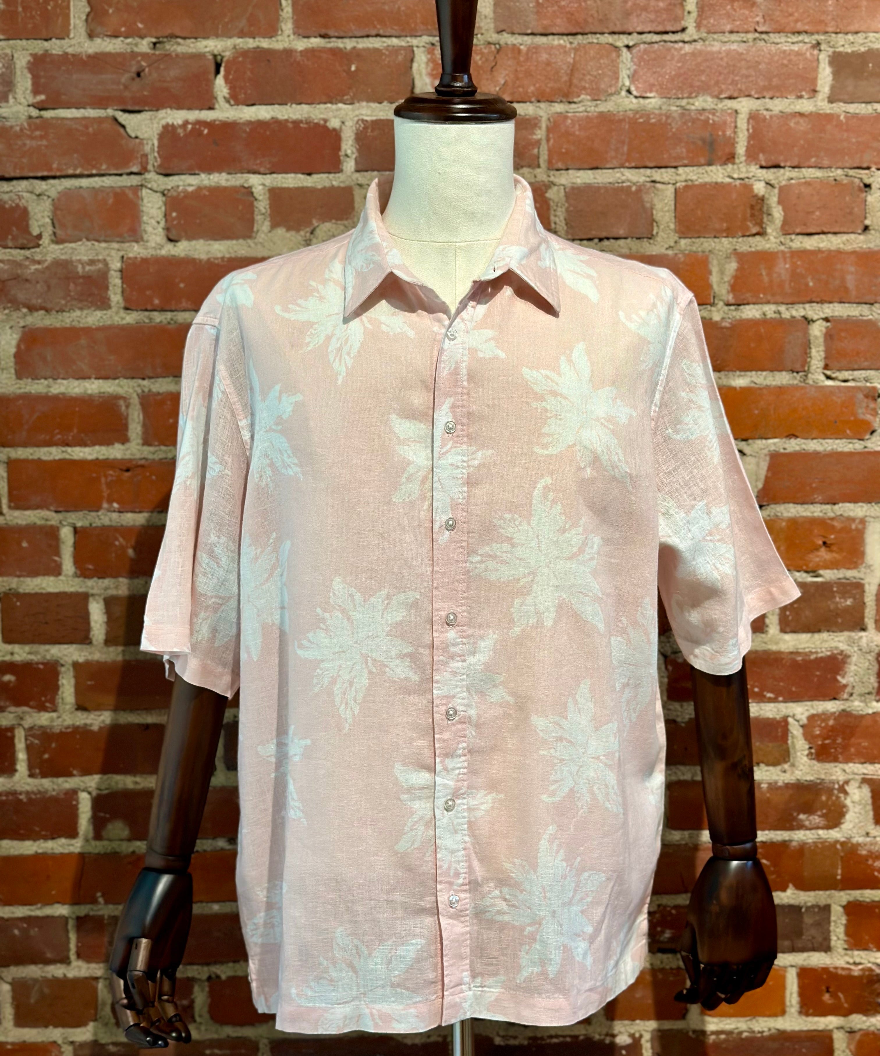 White Flowers on Pastel Men's Shirt