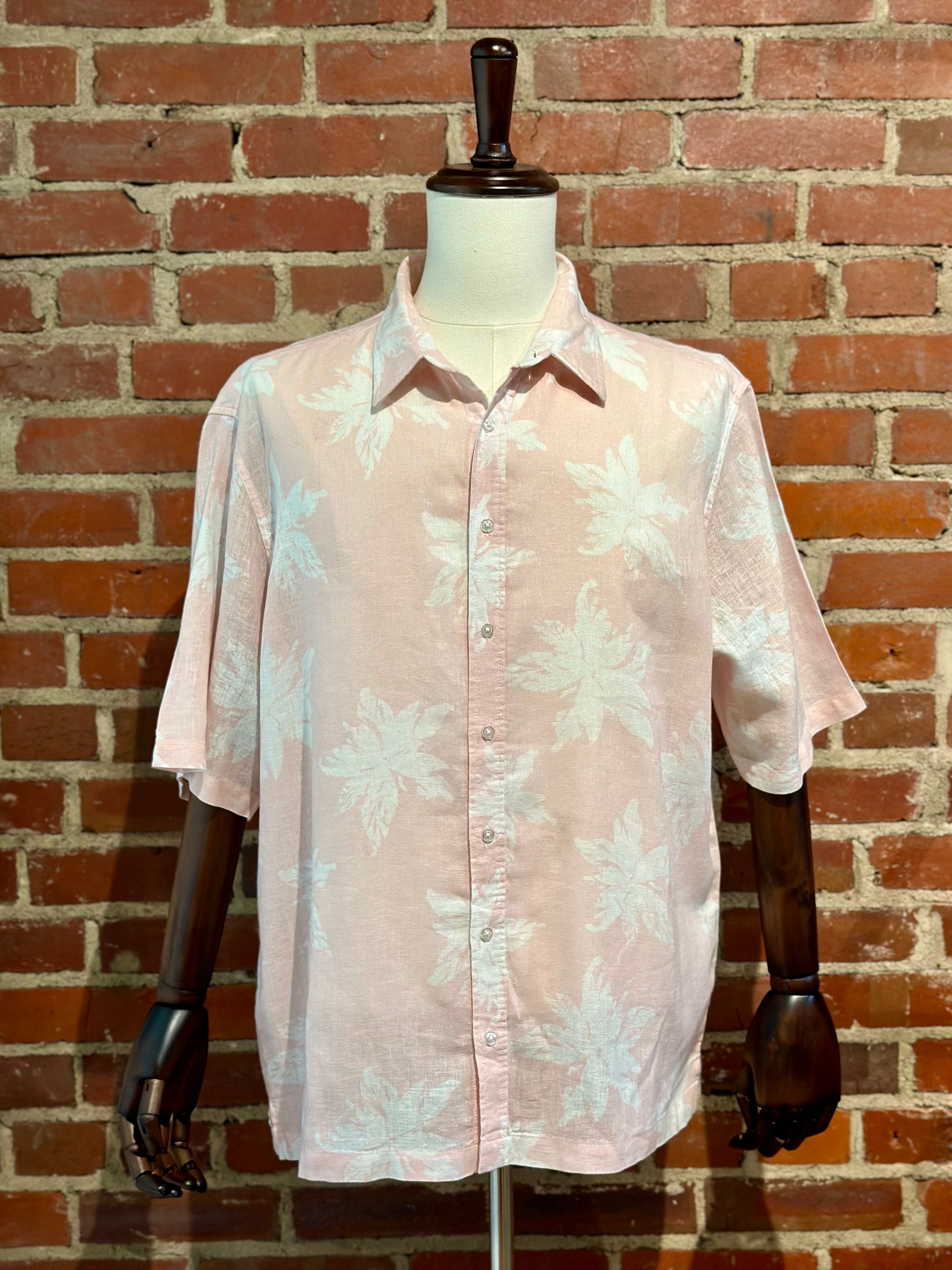 White Flowers on Pastel Men's Shirt