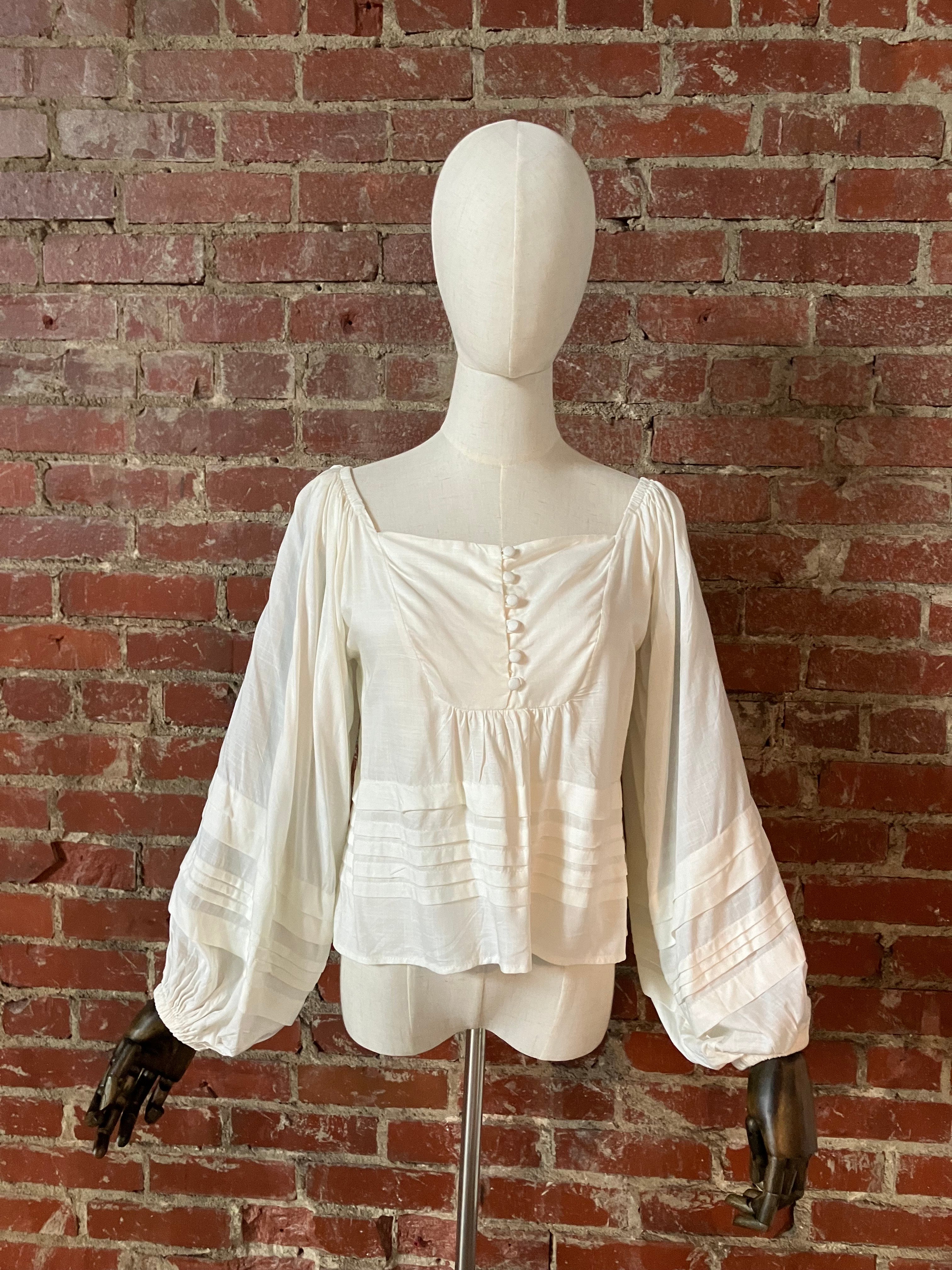 Soft White Multi-Lined Top